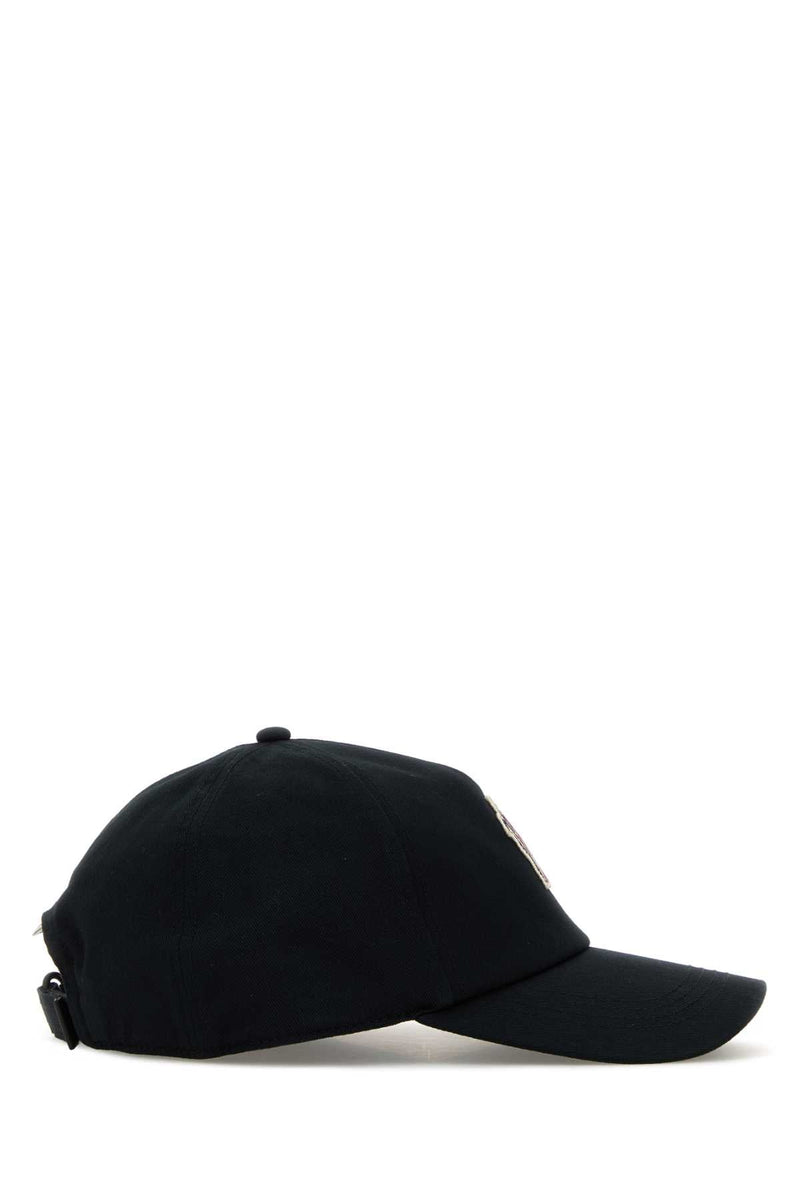Moncler Grenoble Baseball Logo-Embroidered Cotton Cap — Black Base Fabric: Caps