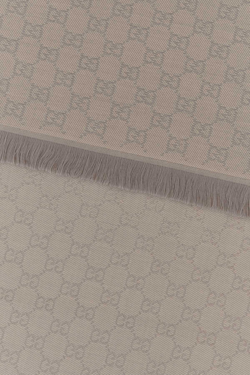 Gucci Embroidered Wool Scarf — Beige Fabric Scarfs