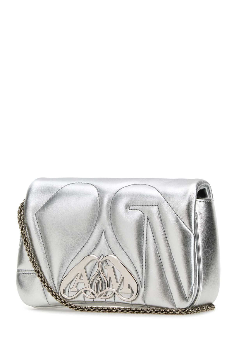 Alexander Mcqueen Seal Clutch — Silver