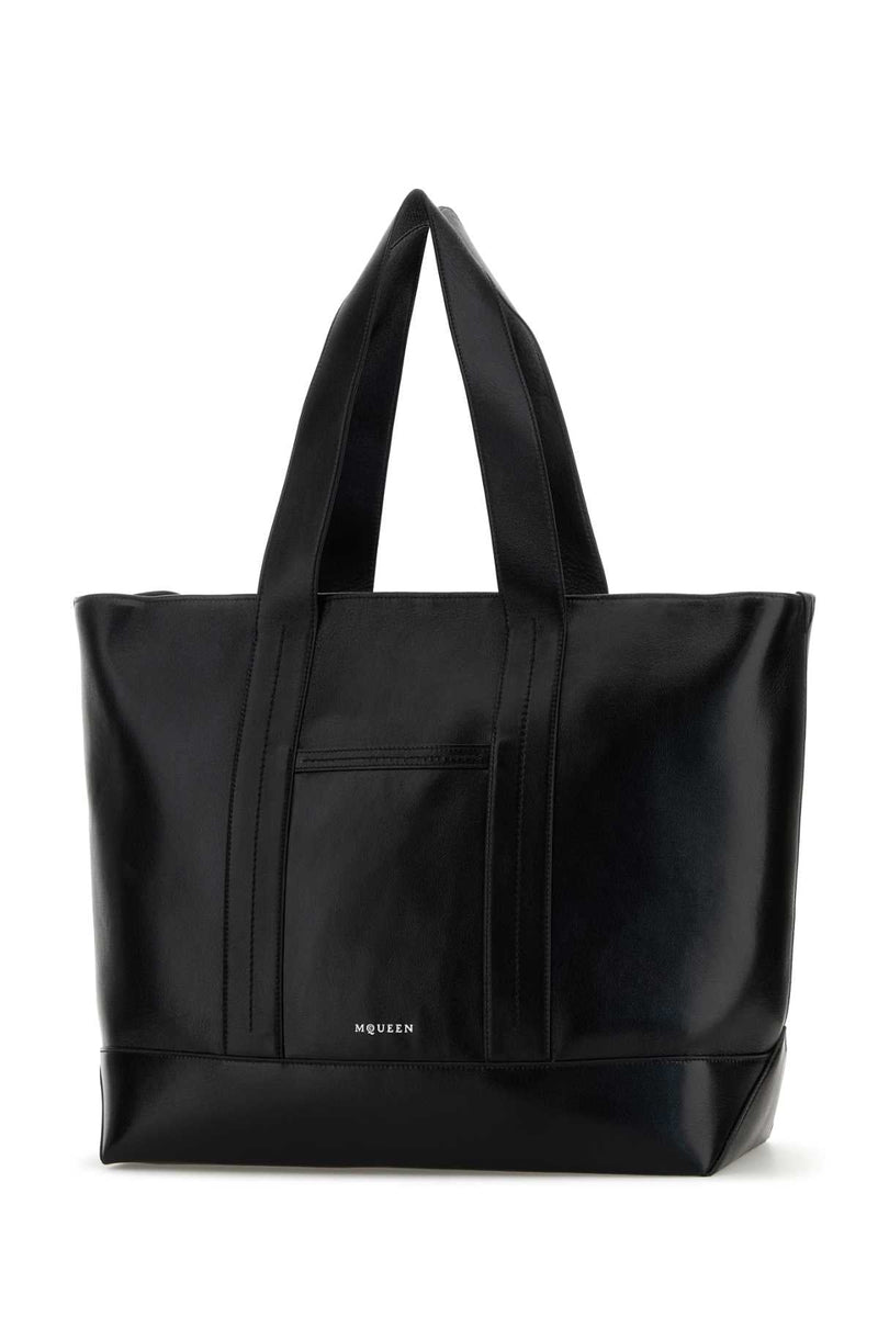 Alexander Mcqueen Shopper Tote Bag — Black Lamb Skin