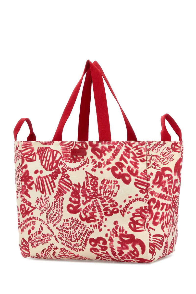 Dsquared2 Over Tote Bag — Red Exterior: Cotton