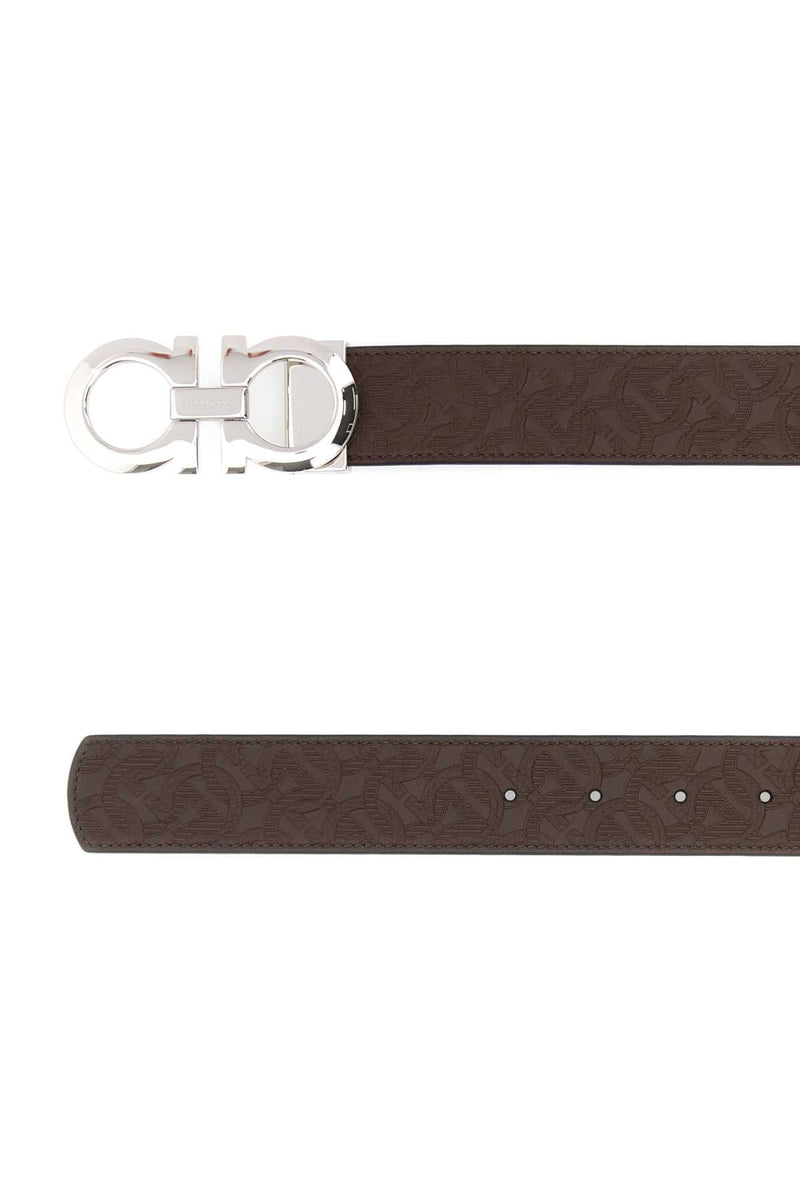 Ferragamo Double Gancini Belt — Brown