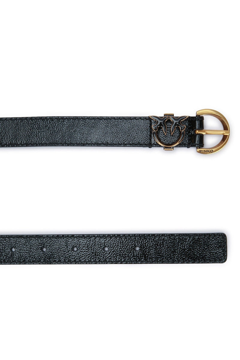 Pinko Bottalato Belt — Black Leather