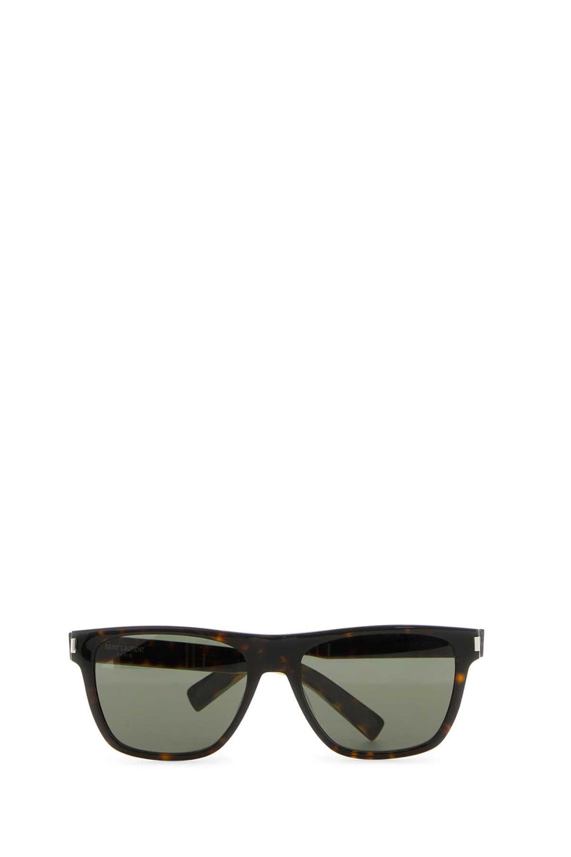 Saint Laurent Tortoiseshell Acetate Sunglasses — Brown Exterior