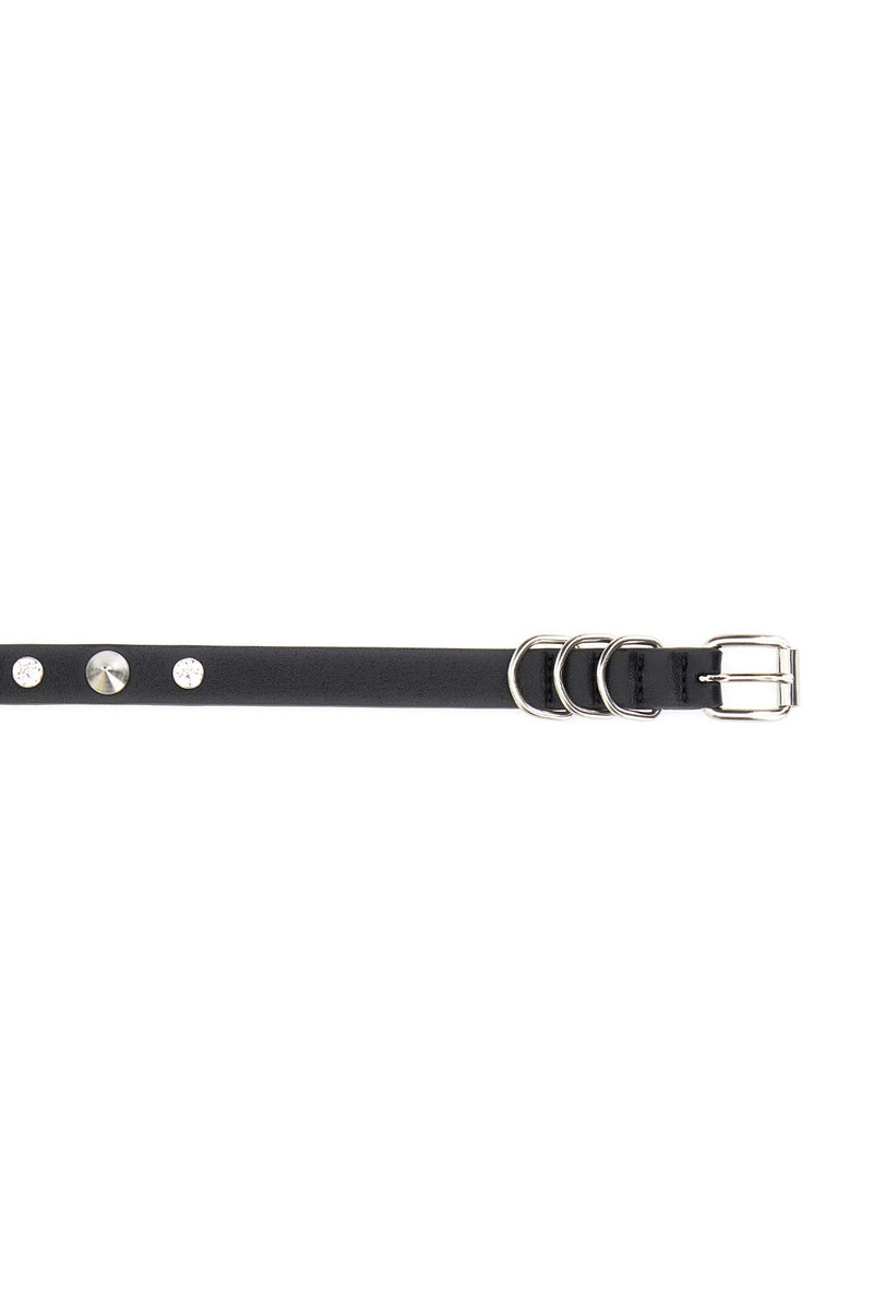 Alessandra Rich Studded Leather Belt — Black