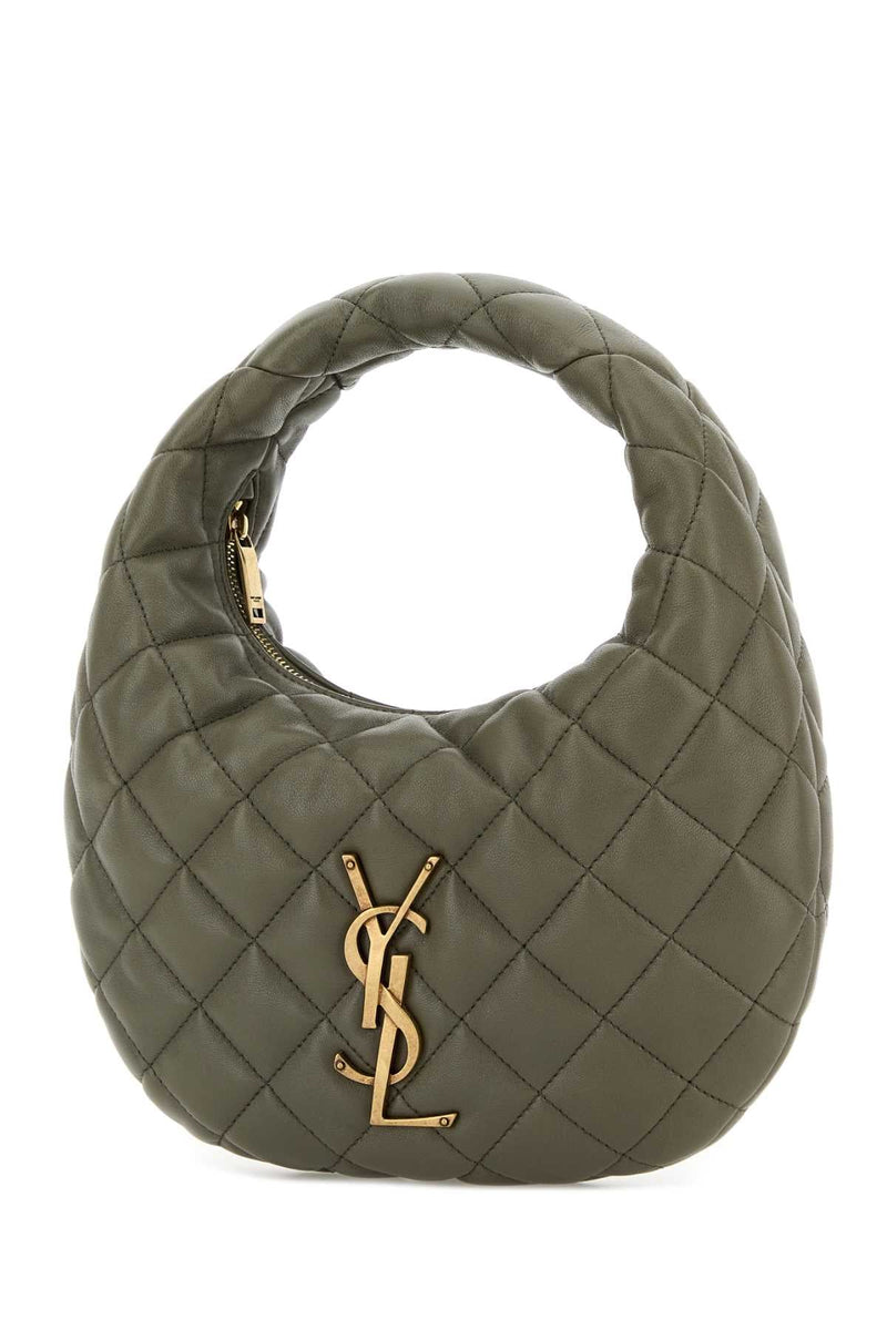 Saint Laurent Icare B Shoulder Bag — Green Leather