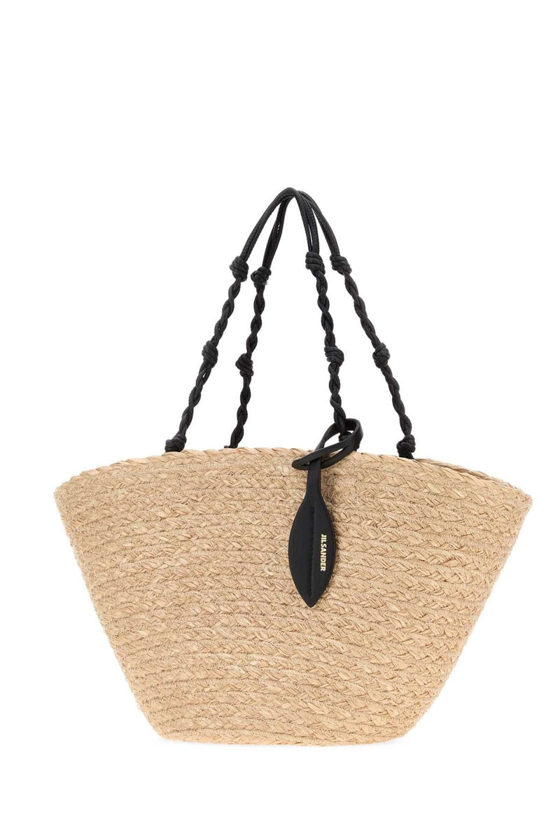 Jil Sander Tangle Bucket Bag — Beige Exterior: Raffia