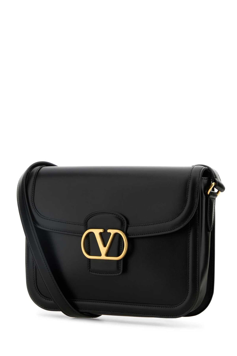 Valentino Garavani Shoulder Bag — Black Calf Leather - Bos Taurus