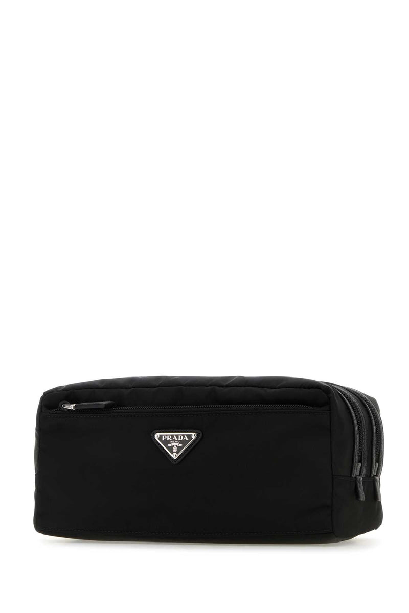 Prada Case Travel Wallet — Black Recycledpolyamide-calfleather