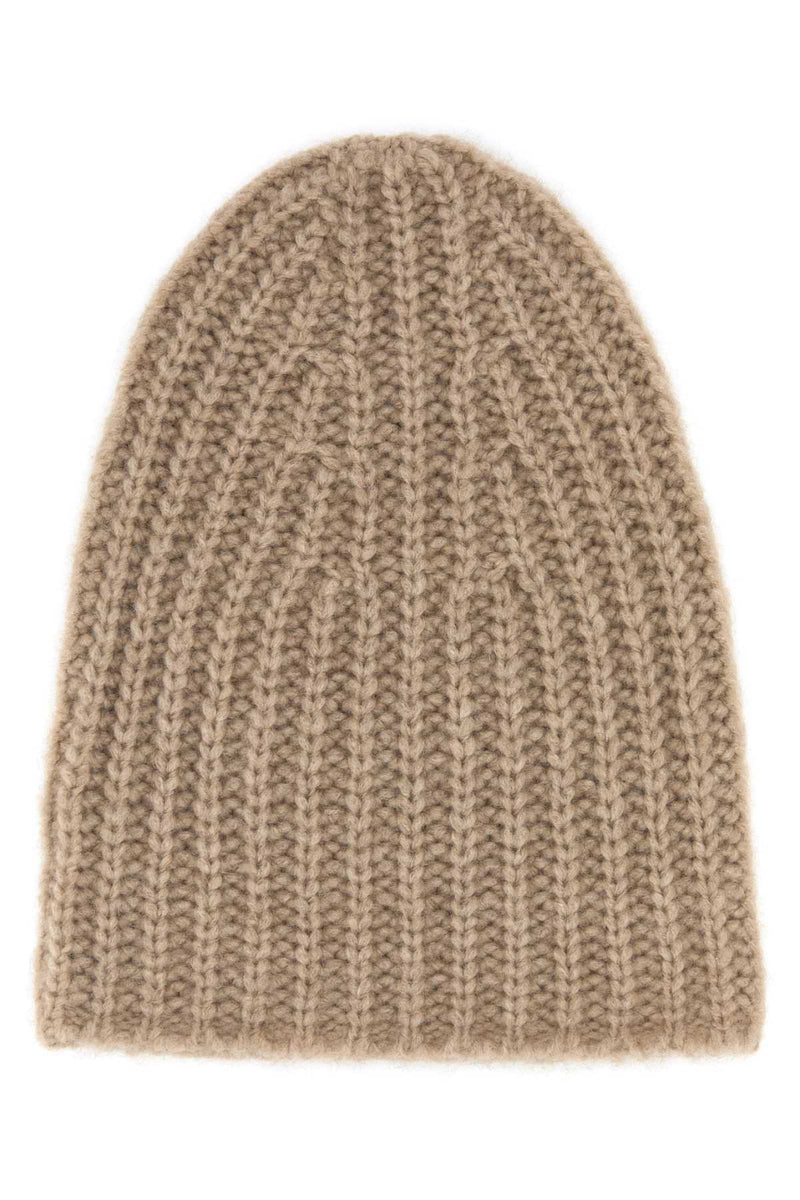 The Row Marly Ribbed Cashmere Beanie — Beige Exterior: Beanies