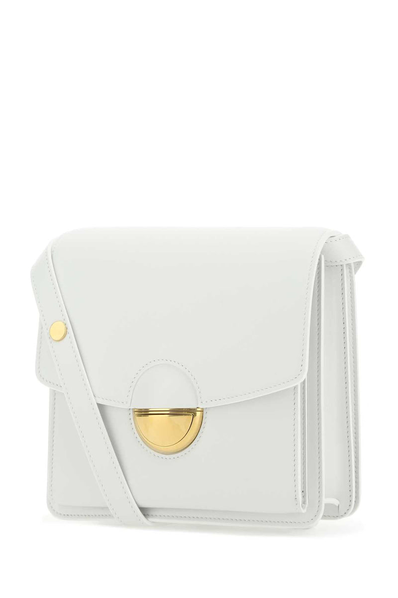 Proenza Schouler Curved Metal Closure Shoulder Bag — White