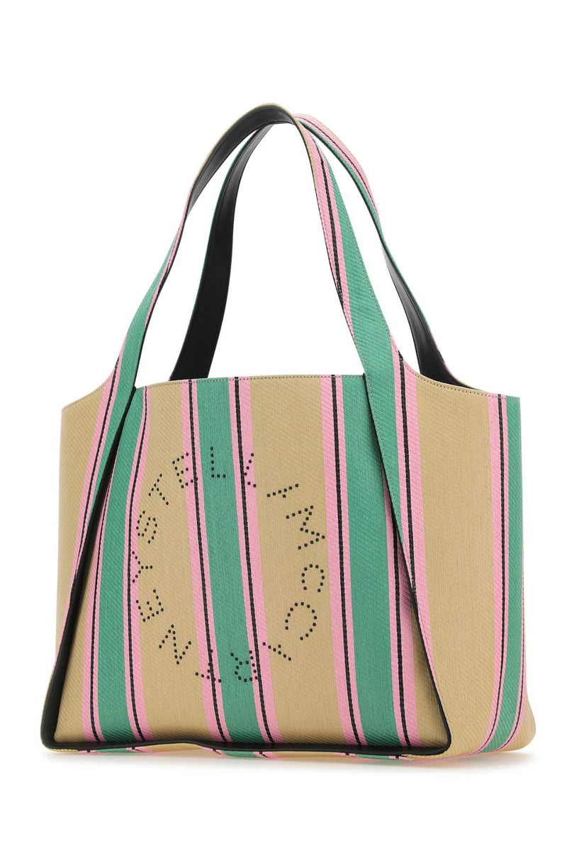 Stella Mccartney Embroidered Raffia Tote Bag — Multicolor