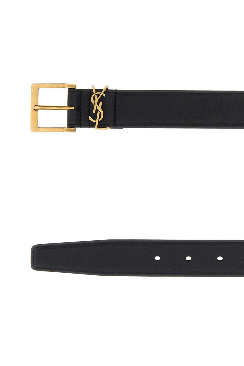 Saint Laurent Box Laqué Belt — Black