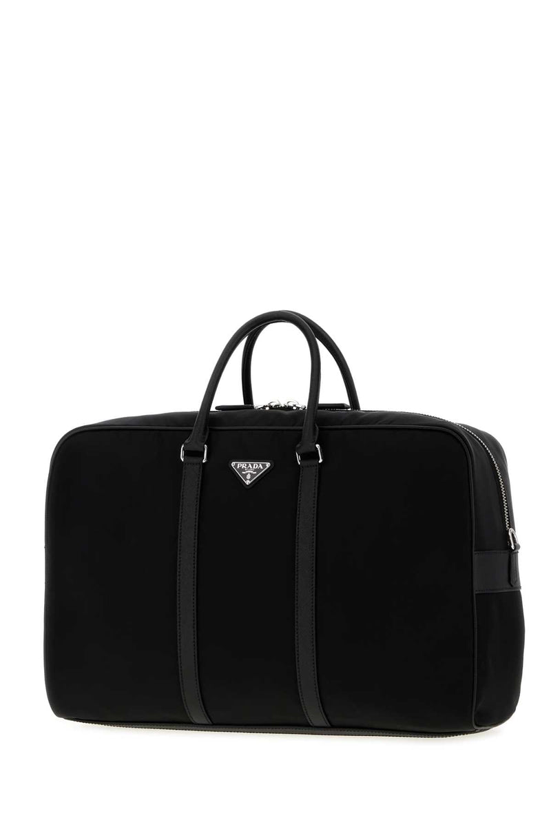Prada Re-Nylon Travel Bag — Black Top Handle