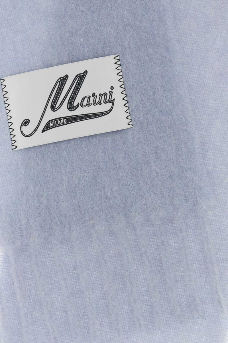 Marni Alpaca Blend Scarf — Blue Exterior: Nylon Scarfs