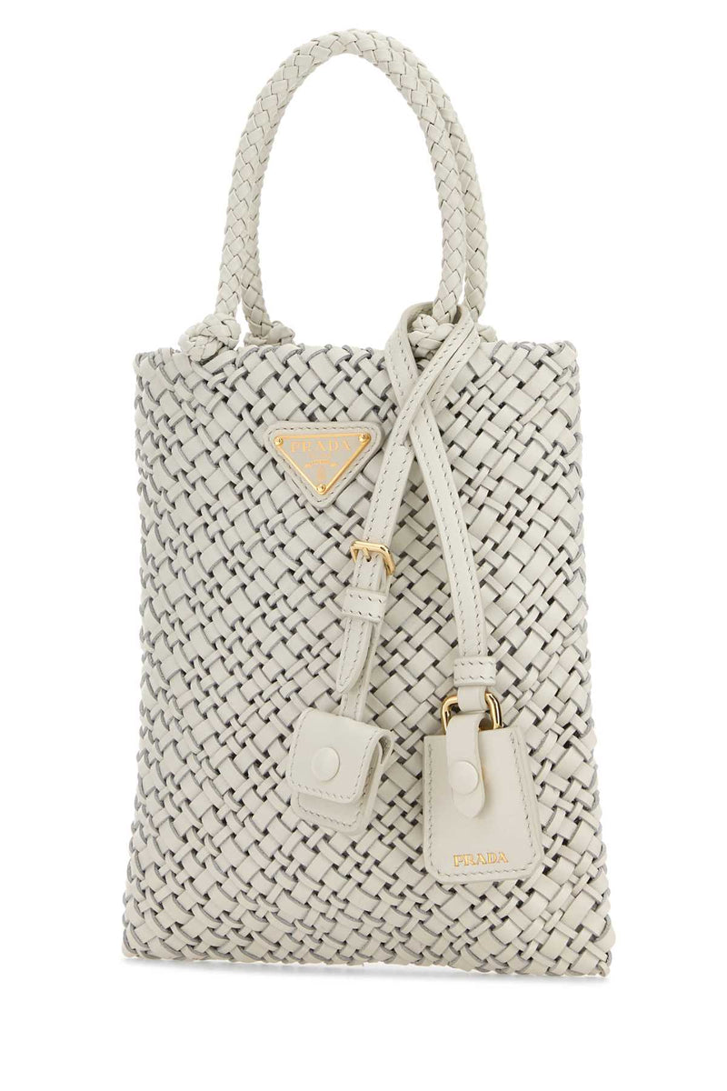 Prada Mano Tote Bag — White Calfleather