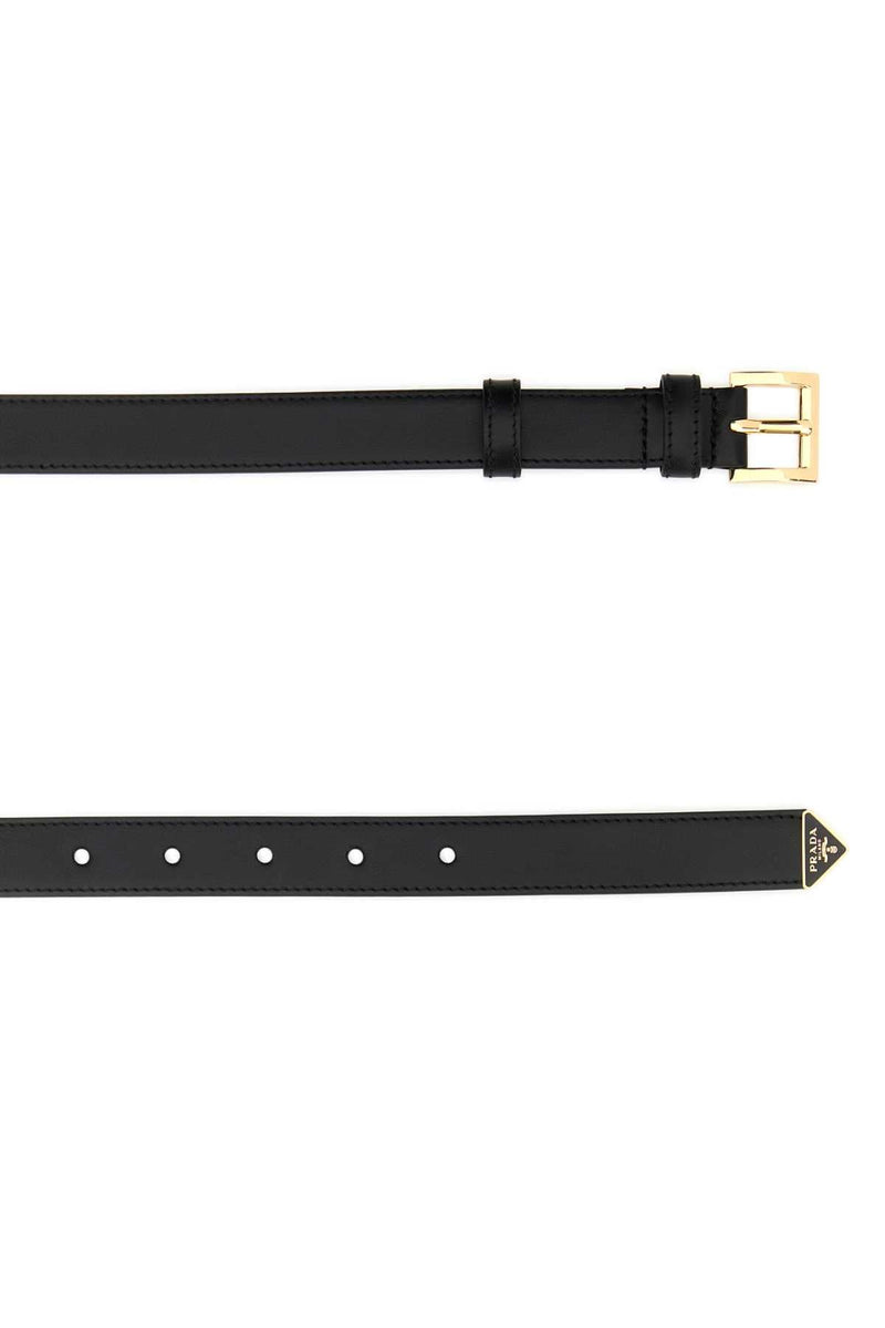 Prada Leather Belt — Black Vitello