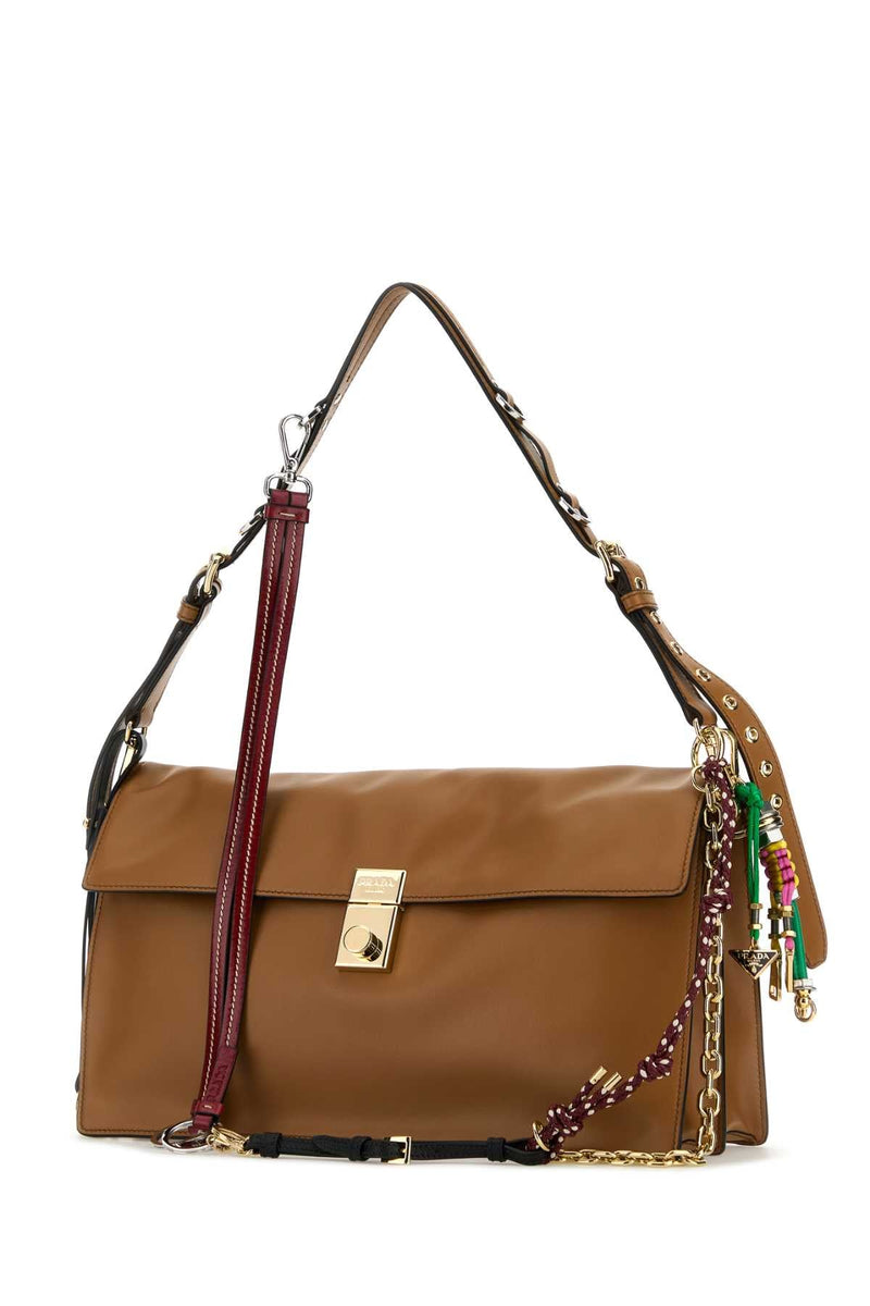 Prada Shoulder Bag — Brown Vitello