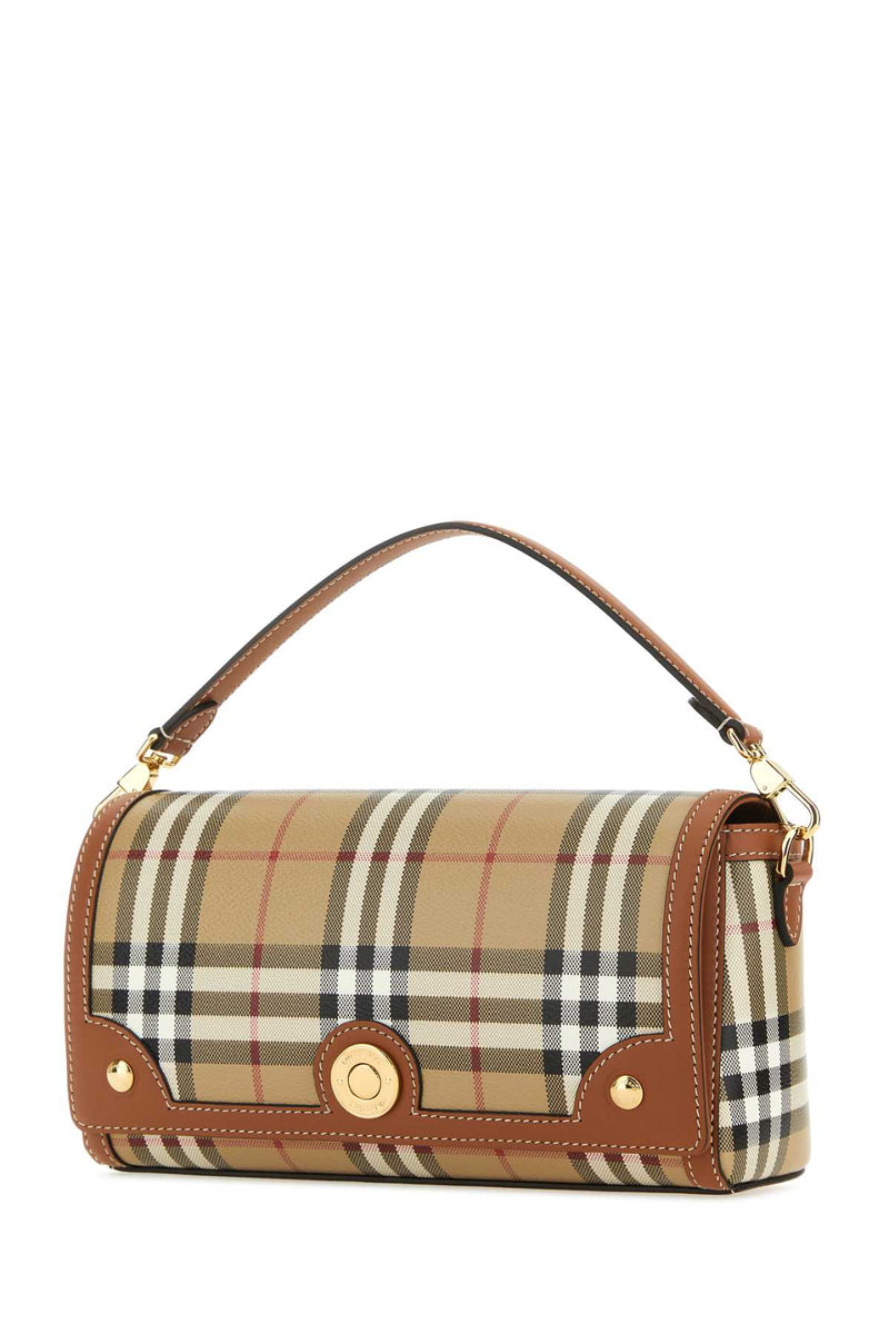 Burberry Note Shoulder Bag — Brown Polyurethane Polyester Cotton