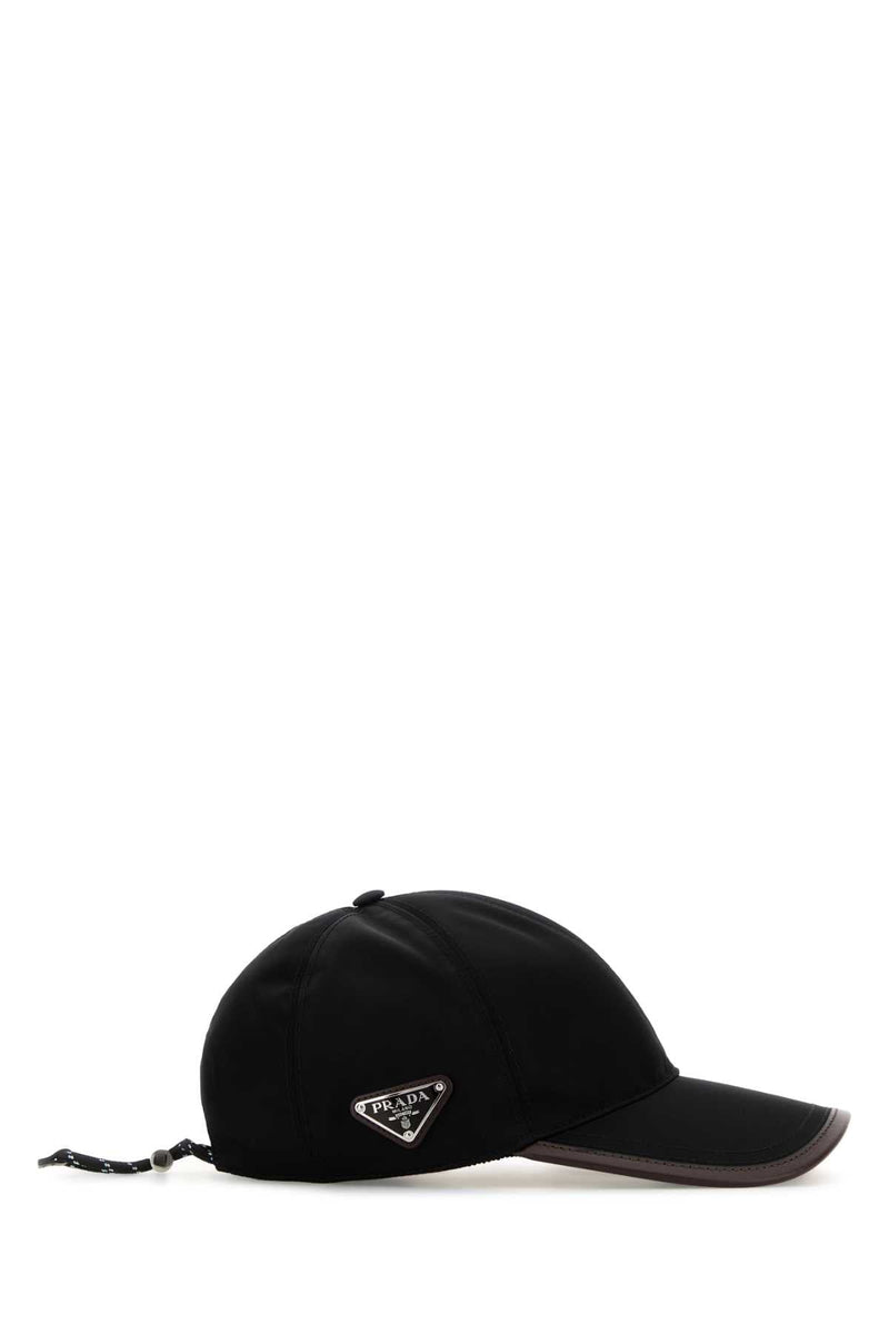 Prada Hat Re-Nylon Baseball Cap — Black Caps
