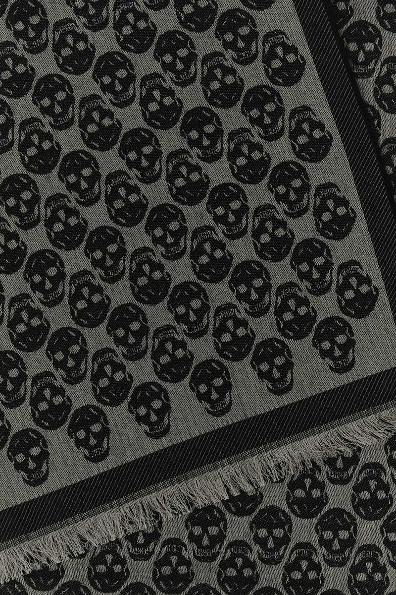 Alexander Mcqueen Skull Scarf — Gray Sc Monogram Scarfs