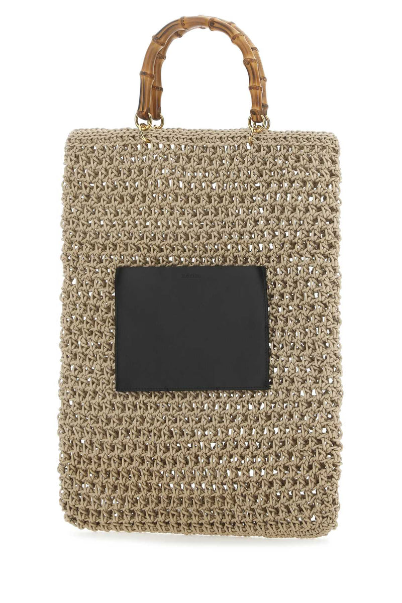 Jil Sander Open-Weave Rope Tote Bag — Beige