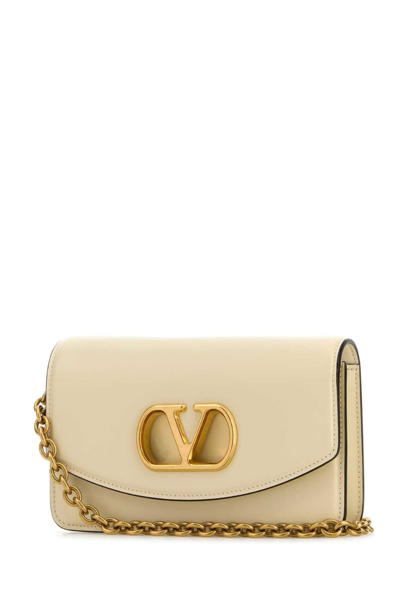 Valentino Garavani Clutch Shoulder Bag — Beige Calf Leather - Bos Taurus