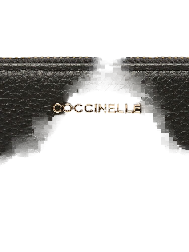 Coccinelle Grained Leather Wallet — Black Cowhide