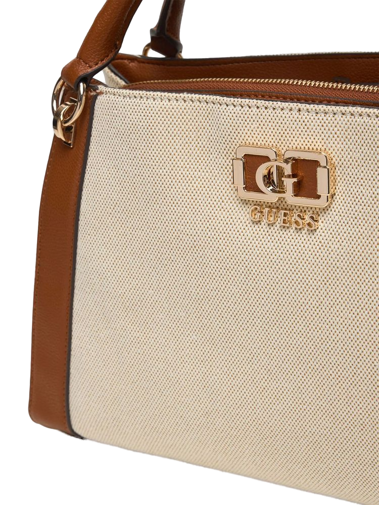 Guess Top Handle Bag — Beige Cotton
