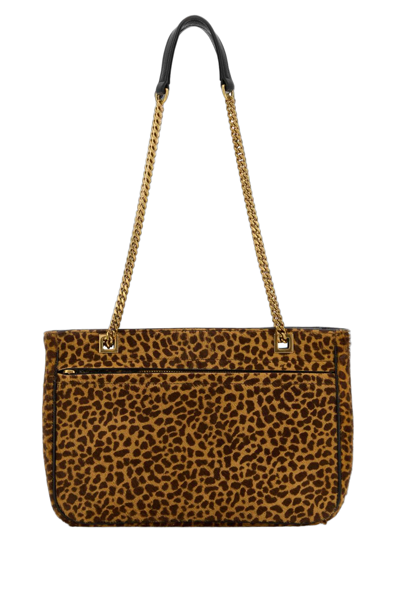Valentino Garavani Calf Hair Colour-Block Shoulder Bag — Brown