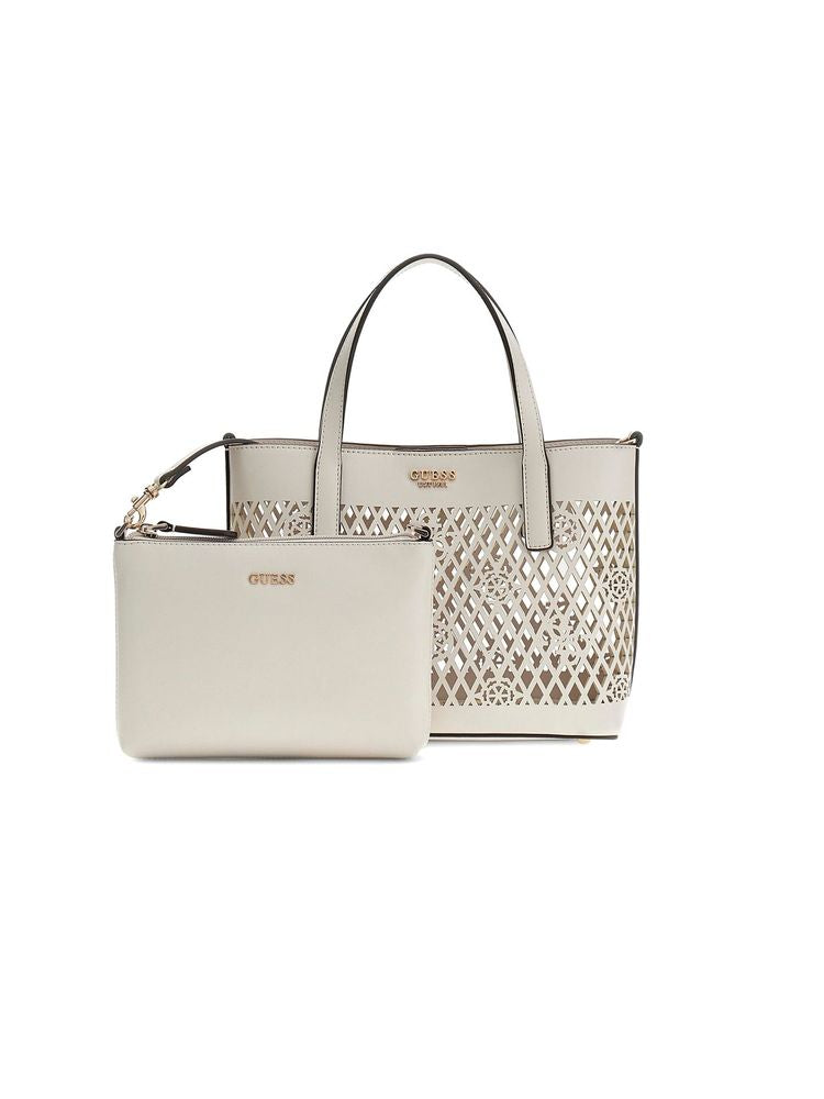 Guess Letty Tote Bag — White Polyurethane