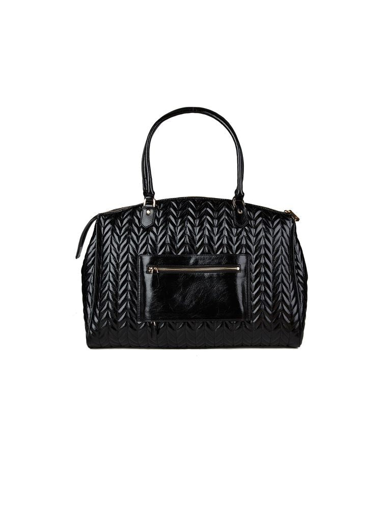 Guess Cheryl Deluxe Dome Tote Bag — Black Polyurethane