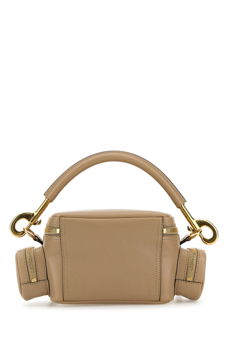 Chloé Buckle-Fastened Leather Top Handle Bag — Beige
