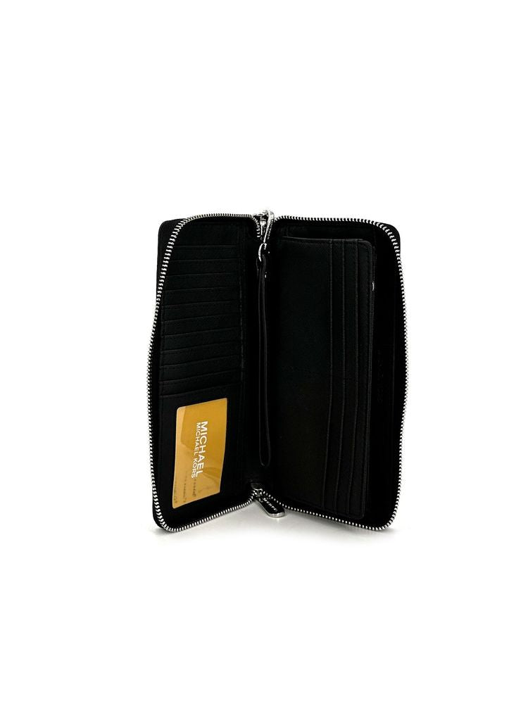 Michael Kors Leather Continental Wallet — Black