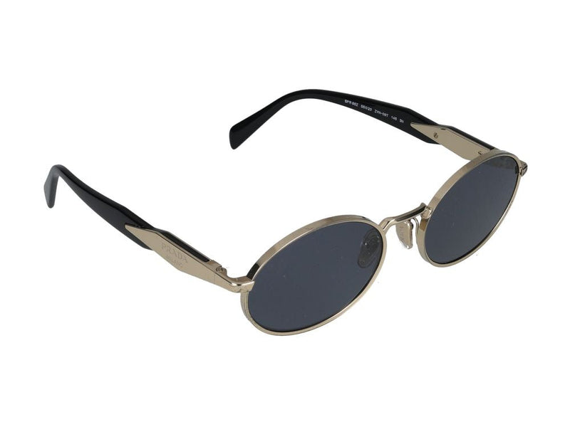 Prada 0pr Metal Oval Sunglasses — Silver