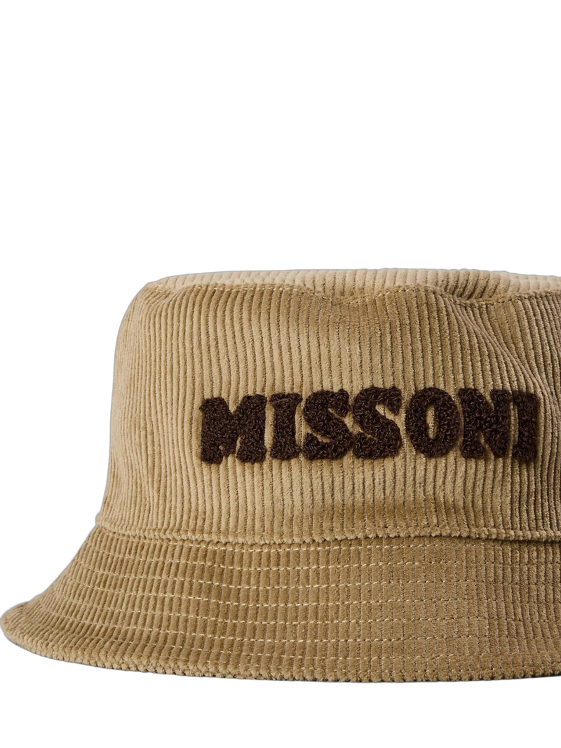 Missoni 37335669 Cord Logo Bucket Hat — Beige Cotton