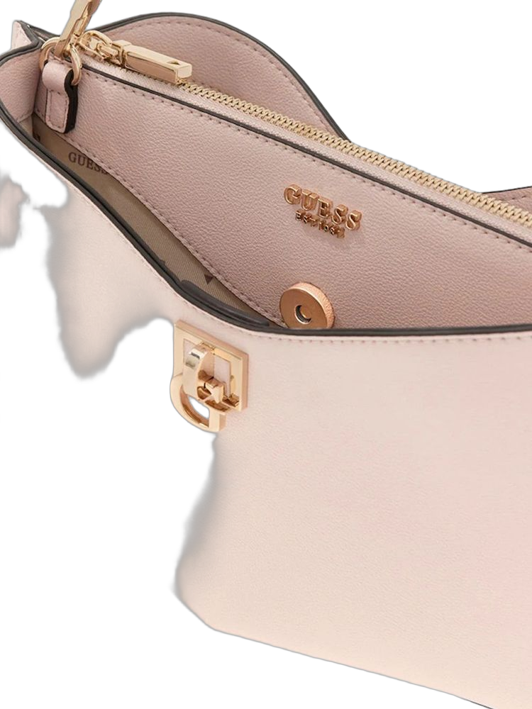 Guess Structured Polyurethane Shoulder Bag — Pink