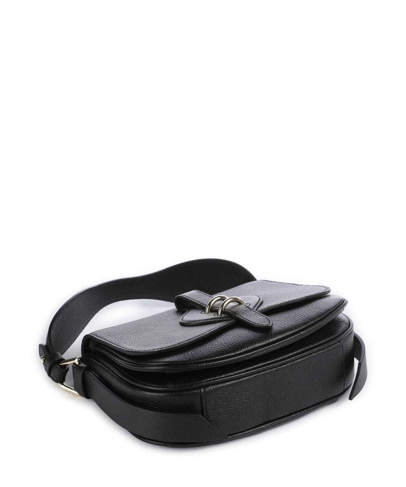 Coccinelle Mavery Shoulder Bag — Black Micro Grainy Leather