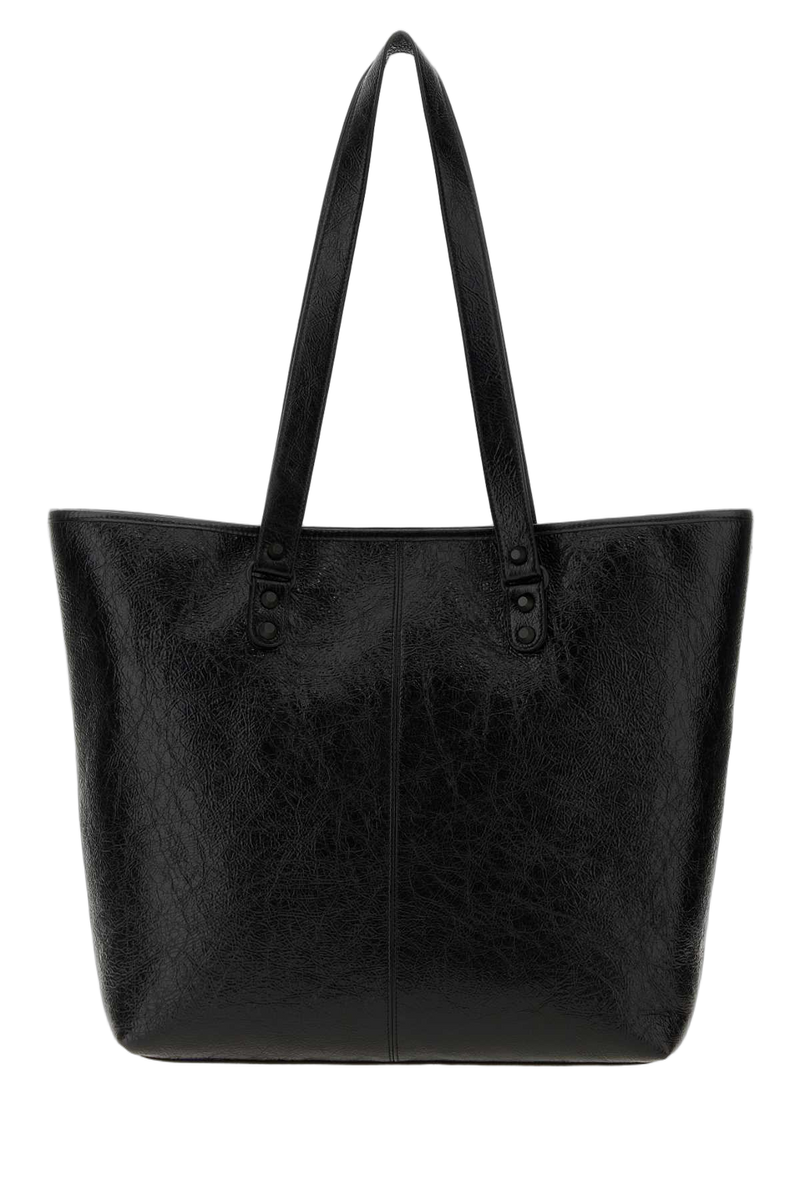 Balenciaga Textured Lamb Leather Tote Bag — Black