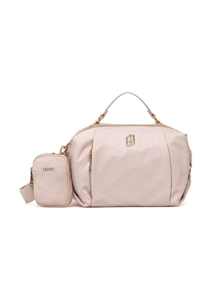 Liu Jo Quilted Polyester Satchel — Beige