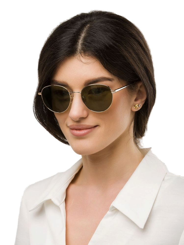 Furla Sfub19 Metal Round-Frame Sunglasses — Gold