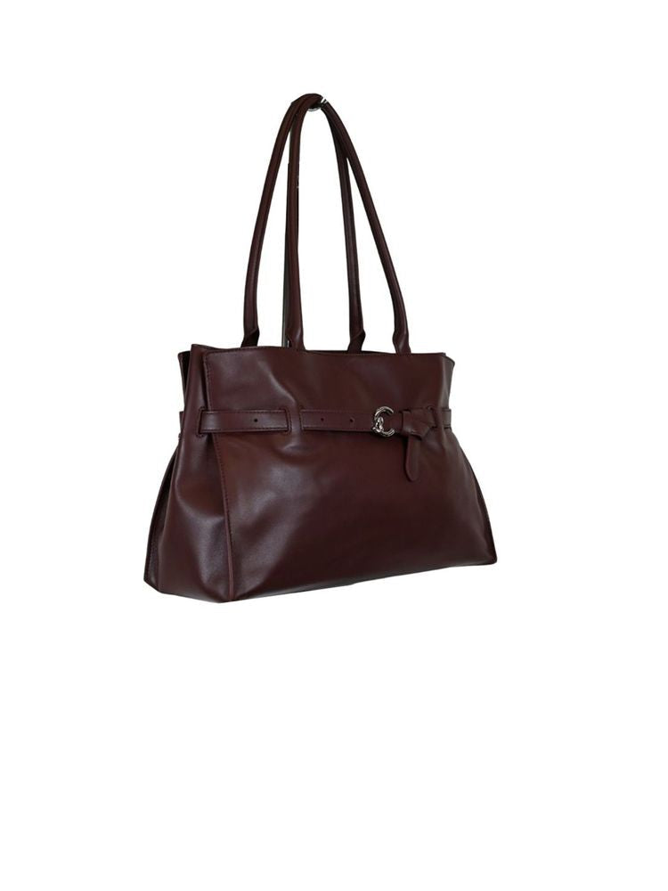 Coccinelle Bovine Leather Shoulder Bag — Brown
