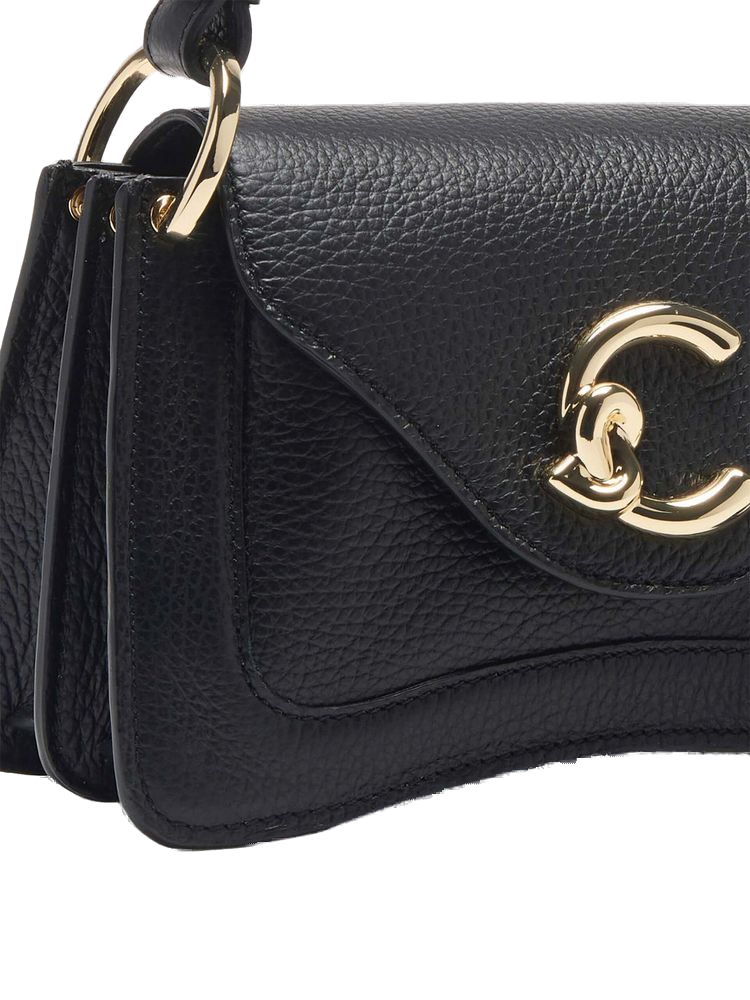 Coccinelle Shoulder Bag — Black Cowhide