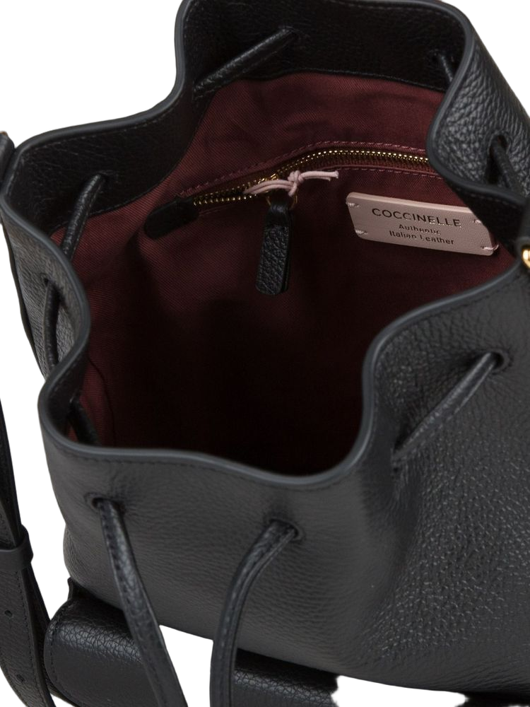 Coccinelle Bucket Bag — Black Cowhide