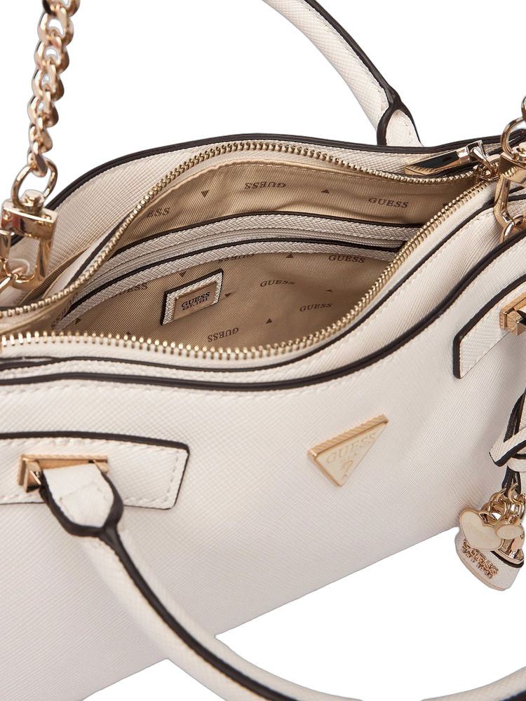 Guess Logo-Detailed Polyurethane Shoulder Bag — White