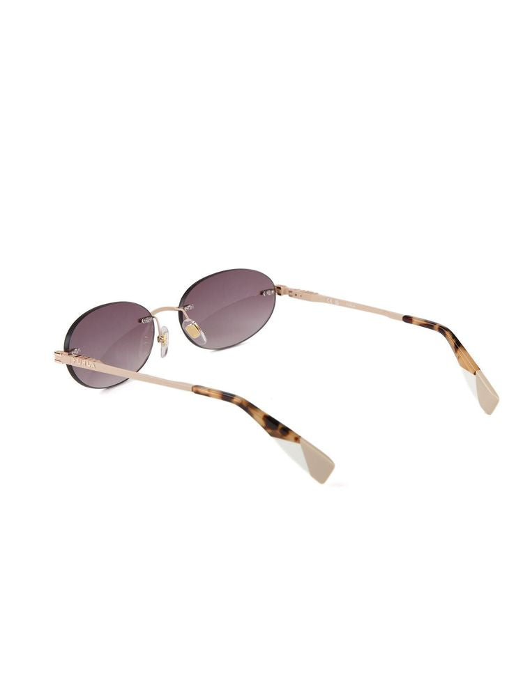 Furla Sfub29 Metal Oval Sunglasses — Beige
