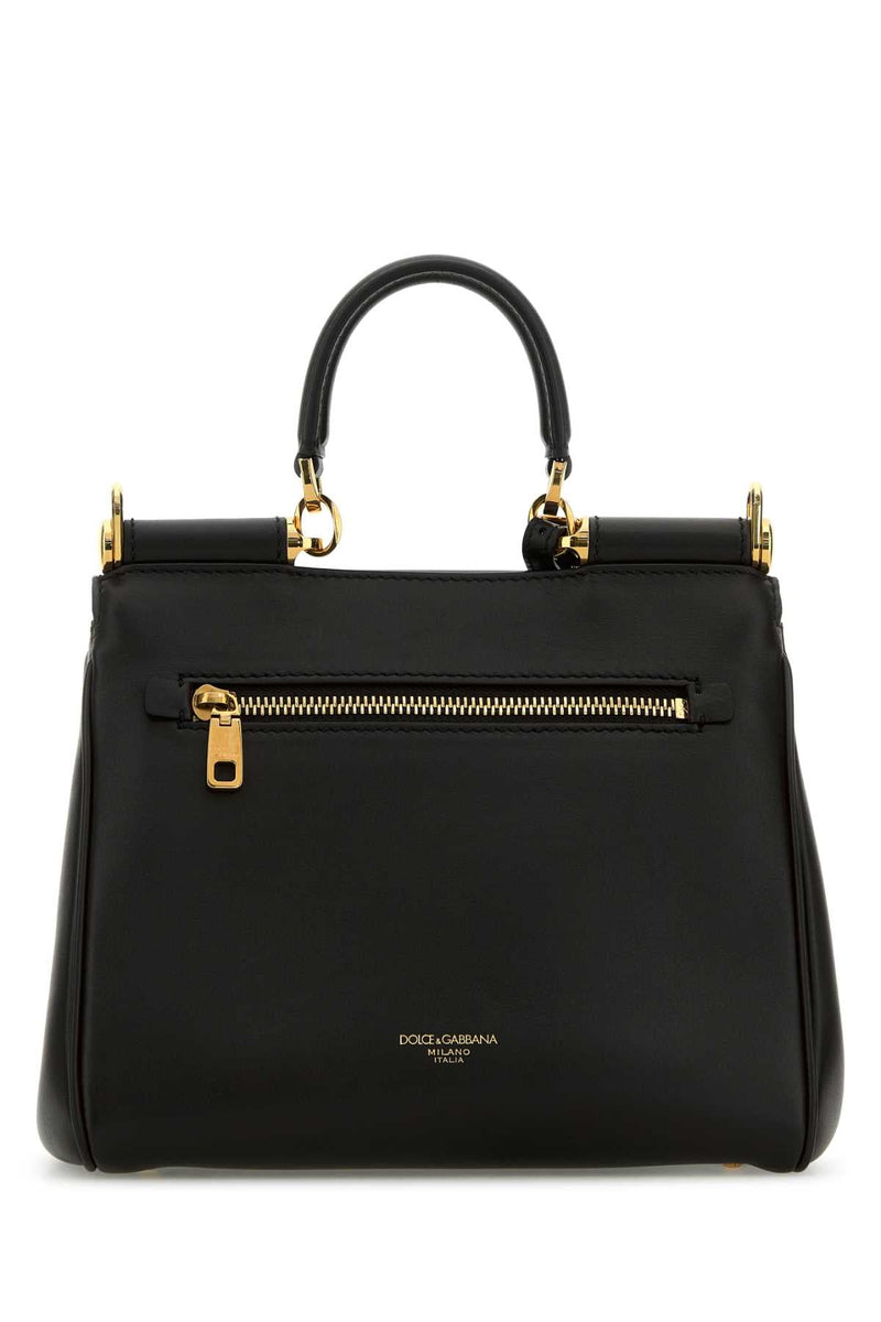 Dolce & Gabbana Calf Leather Top Handle Bag — Black