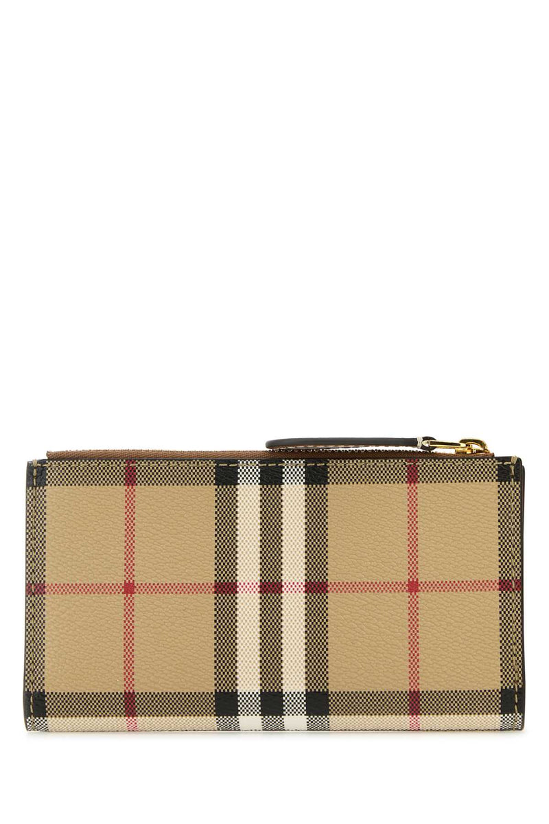 Burberry Tartan Check Wallet — Beige