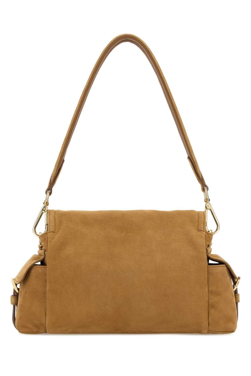 Prada Pattina Shoulder Bag — Camel