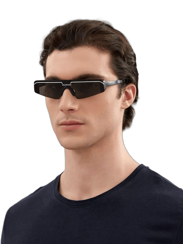 Balenciaga Bb0003s Grey Lens Acetate Sunglasses — Black